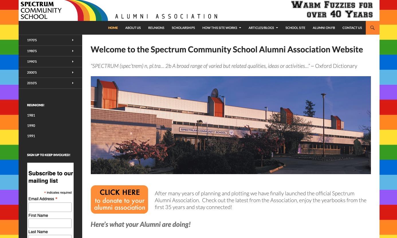 Spectrum Alumni Association Website Image